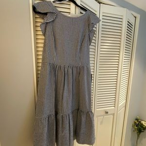 Eliza J ruffled seersucker dress